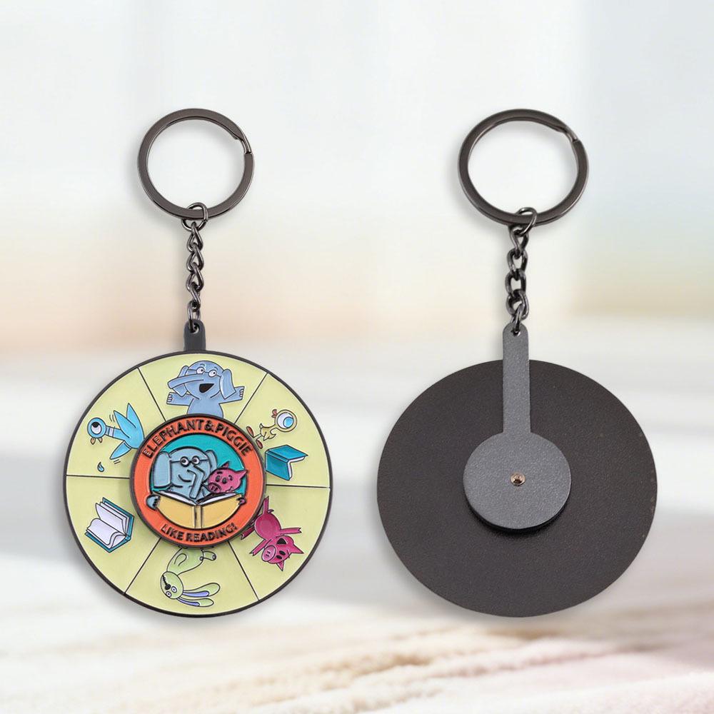Rotating Animal Keychain for Book Lovers - Fun Librarian Pendant Gift