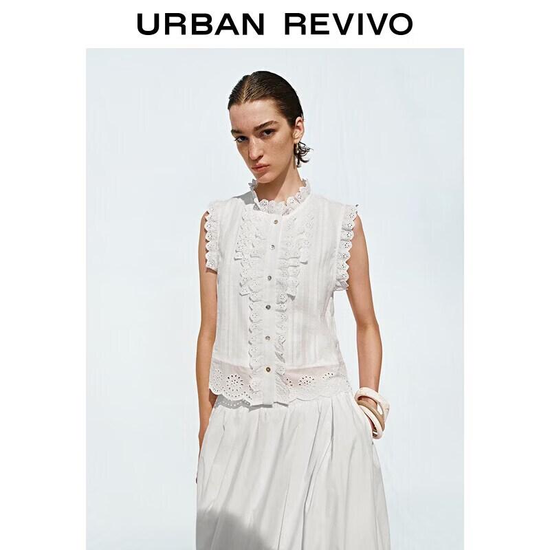 Women s Spliced Lace Embroidered Short-Sleeve Cardigan Shirt L