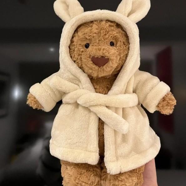 Adorabile Accappatoio Orso Peluche Giocattolo Morbido Bambola Confort Ideale Per Bambini E Adulti