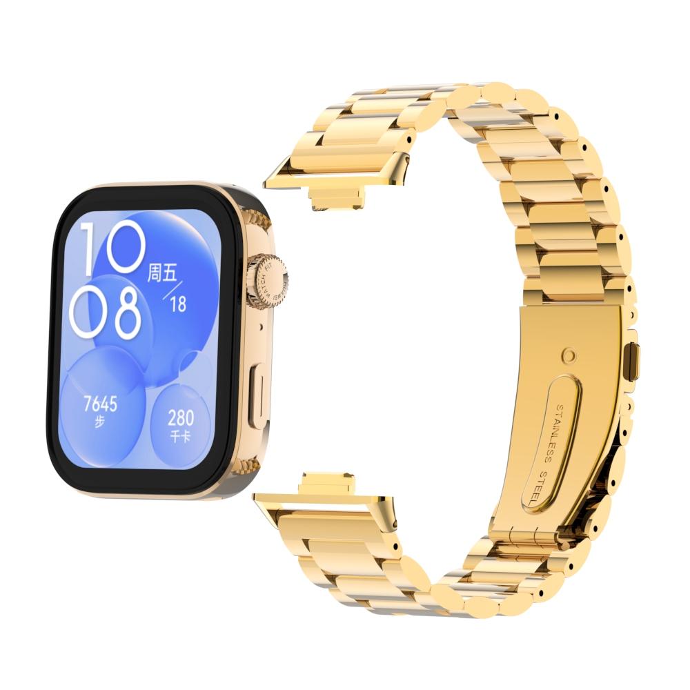 Pulseira de aço inoxidável para Huawei Watch Fit 3 Pulseira de metal de substituição rápida Pulseira para Huawei Fit 3 Smartwatch Correa