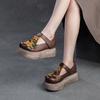 Fashion GKTINOO Retro Round Toe Thick Soled Shoes For Spring And Summer 2025 New Genuine Leather Flower Women's Flat Platform Shoes
