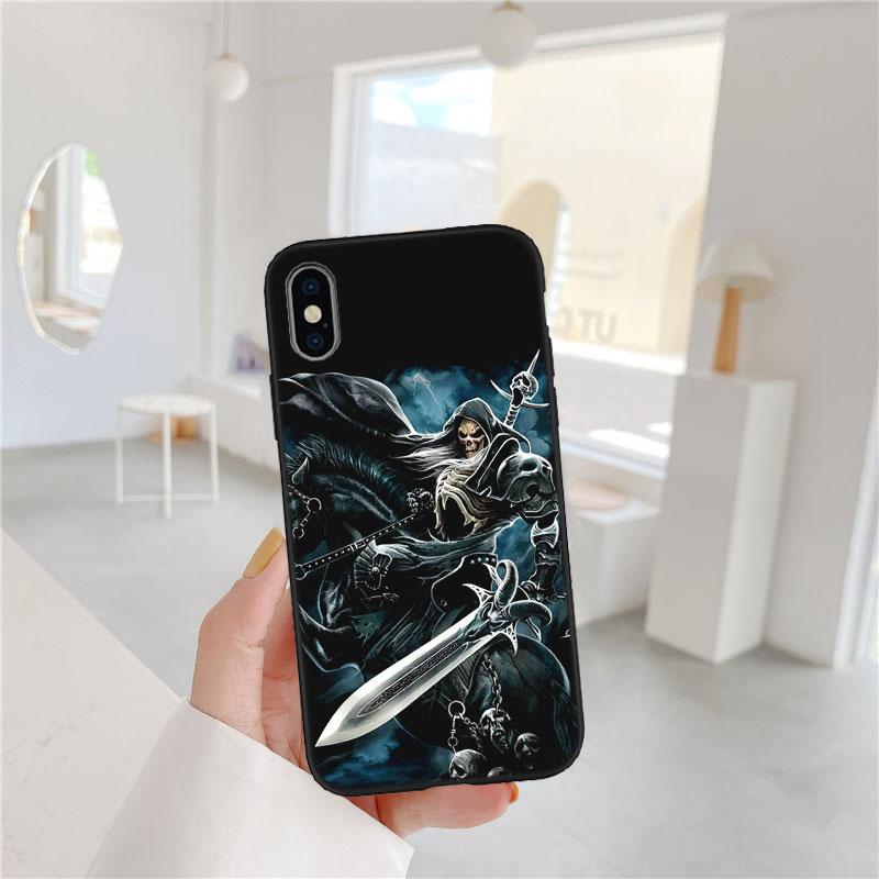 BF97 Skeleton Skull Grim Reaper Soft Shell Phone Case for Redmi Note 13 14 Pro+ Plus A3 A3X 13X 13C 13R 14S 14C 14R