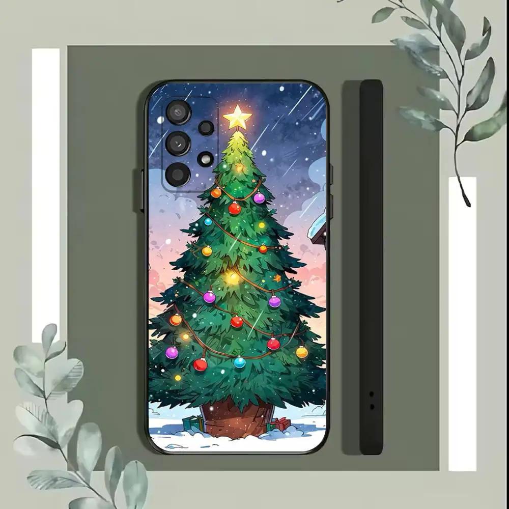 Trendy Christmas Tree Pattern  Phone Case For Samsung S25,S24,S21,S22,S23,S30,Ultra,S20,Plus,Fe,Lite,5G Black Cover Samsung S22plus5G