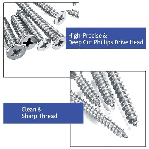 TAORAYO Self-Tapping Screws, Wood Screws, Truss Head Self-Tapping Screws, Wood Screw Set, Screw Nails, Truss Head Self-Tapping Screws, Cross Recessed