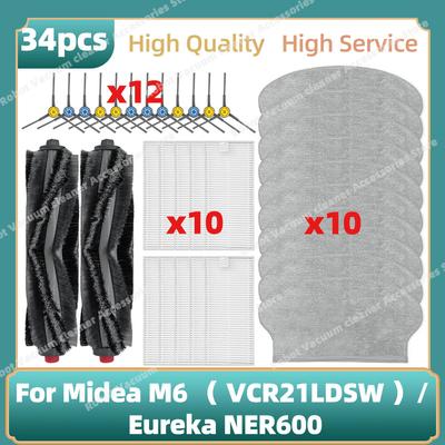 Compatible For Midea M6 / Eureka NER600 Parts Main Side Brush Hepa Filter Mop Cloth Replacement Accessories
