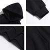 JUTAOPIN Long Sleeve Matching Men's Hoodie, Black, Simple, Casual, Stylish, Couple's Outfit, Travel, Resort, mka0345-Black-Men-XL