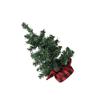 Miniature Christmas Tree Tabletop Decoration Realistic Pine Tree with Burlap Base Holiday Ornament Office Accessories
