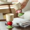 150ml Ceramic Mug Creative High-foot Ice Cream Dessert Bowl Strawberry Ceramic Coffee Cup Exquisite Afternoon Tea Flower Tea Cup
