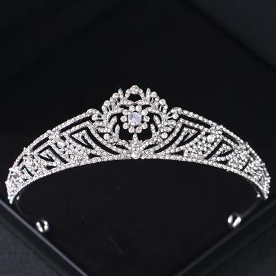 Silver Color Crystal Crown Tiara For Women Bride Rhinestone Prom Diadem Crown Bridal Wedding Hair Accessories Jewelry Crown Gift