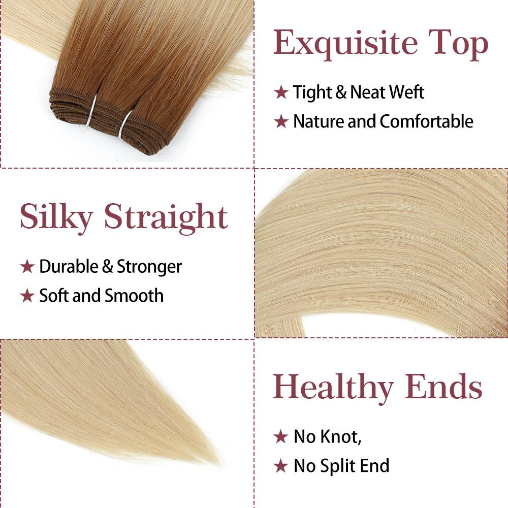 30 Inch 200g Straight Hair Bundles Bio Synthetic High Temperature Fiber Piano Blonde Red Hair ExtensionsHair Weaving Full to End