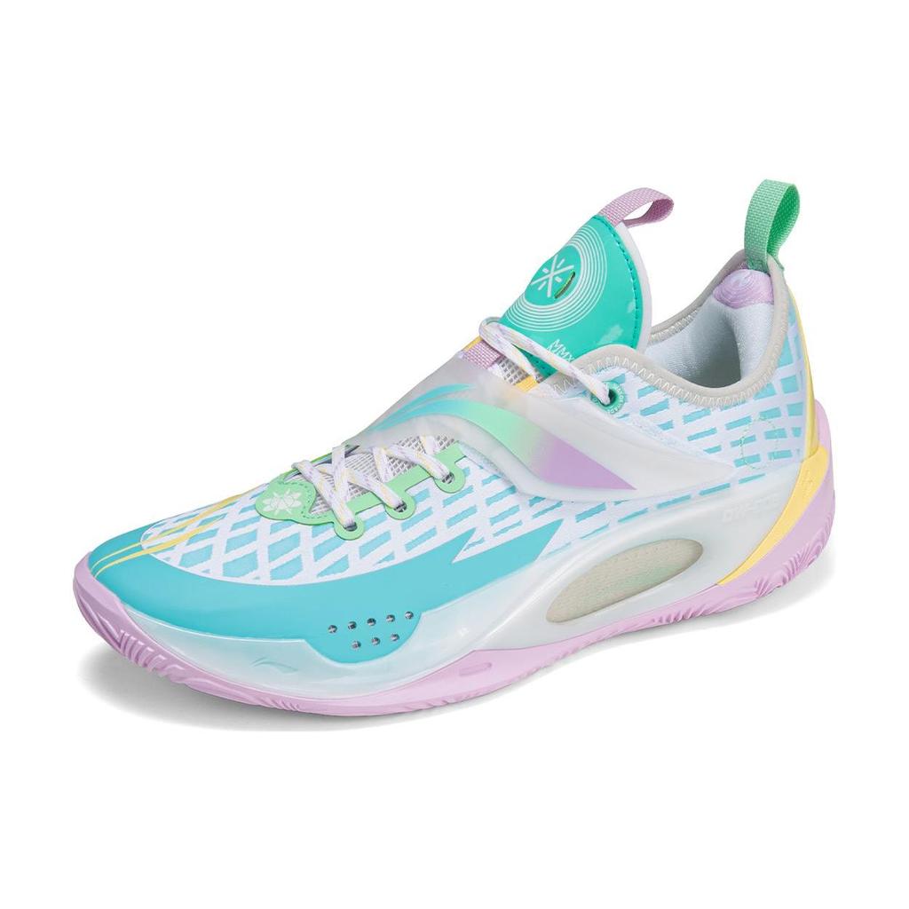Li Ning Wade Way 808 2.0 Shock Absorption Non-Slip Wear-Resistant Low-Top Basketball Shoes Men Sneaker White Blue ABPT017-1