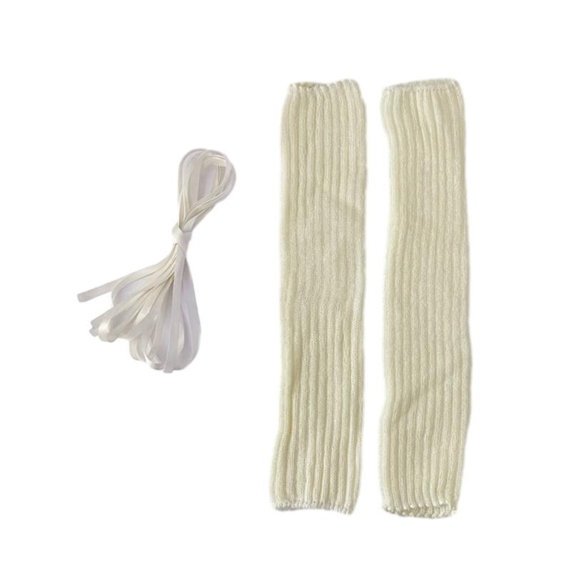 Japanese Style Leg Warmers Gothic Knit Long Socks Leggings Gaiters Autumn Winter Cuffs Ankle Heaps Socks