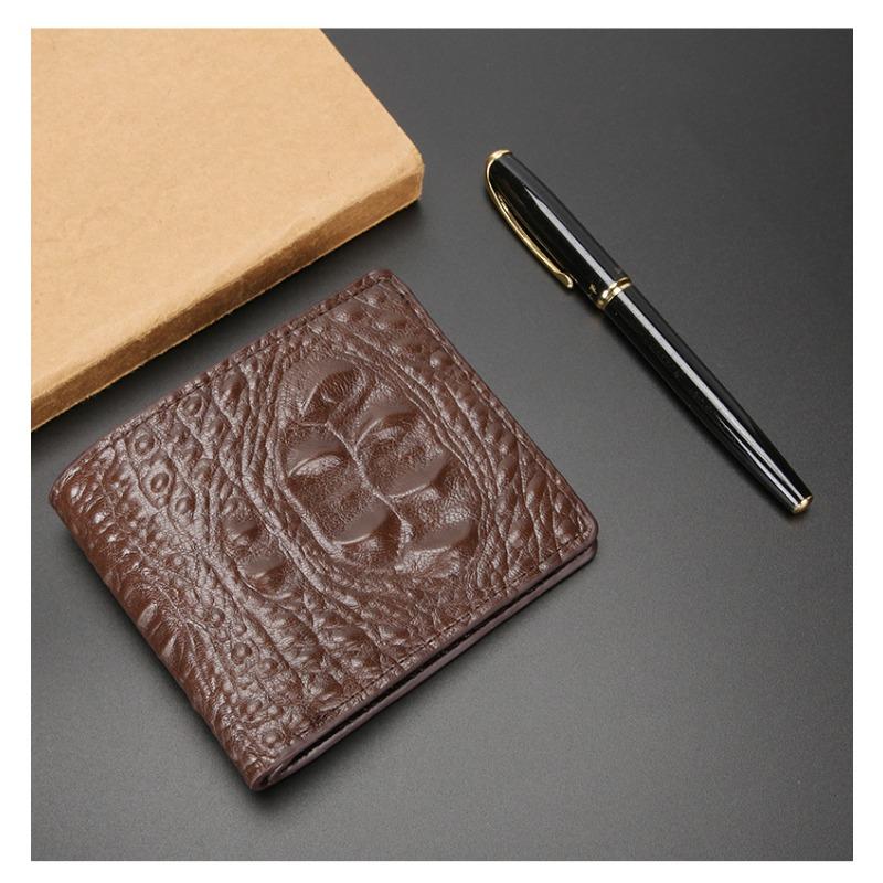 

Мужской кошелек Кошелек из кожи аллигатора Деловой Большой вместимости Ручной работы Натуральный кожаный кошелек Мультикартница Мужской кофейный