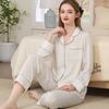 Silk Pajama Set For Women Spring Summer Light Breathable Lounge Sleepwear For Home Use