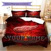 Name Custom Detroit Red Wings Pattern Bedding Set Quilt Cover Pillowcase Home Decor Gift (1 * duvet cover + 2 * pillowcase, without core)