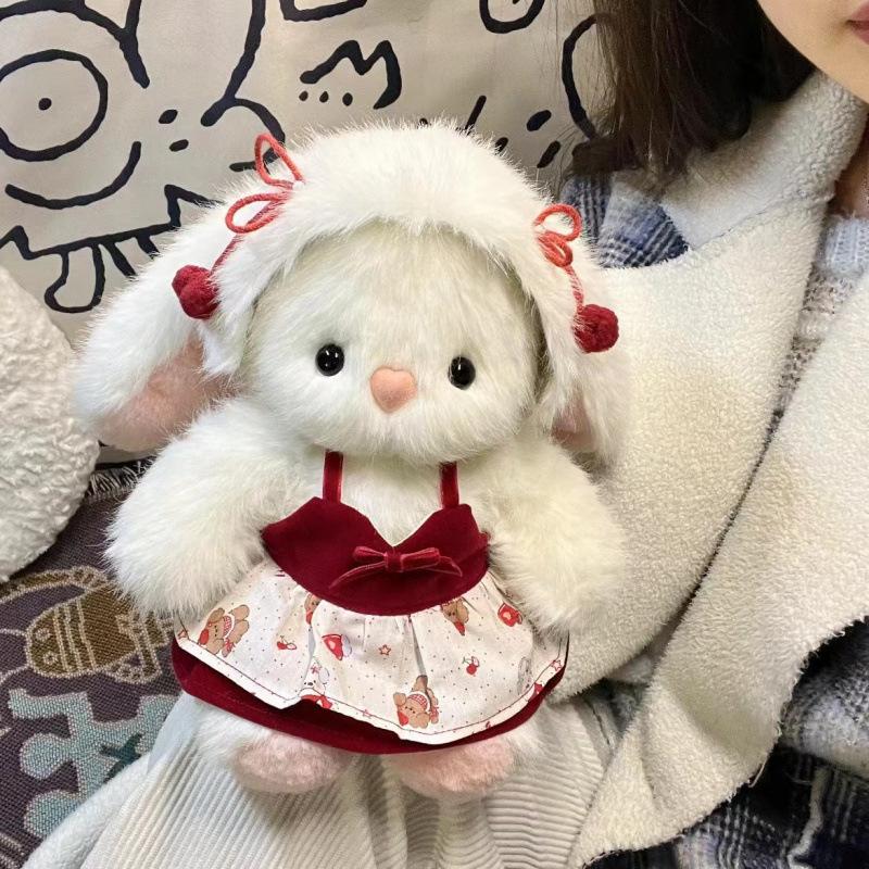 Little Bunny DIY Material Bag That Can Move Your Ears and Handmade New Year Gifts for Best Friends To Sleep with Dolls
