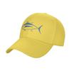 Fashion Cute Albacore Tuna Fish In Aegean Blue and White Curved Brim Baseball Cap Fashionistas Summer Cap