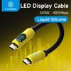 Hagibis Short USB C Cable with LED Display 0.25m Type C Fast Charger Cable PD 240W Charging Cord for iPhone 17 Pro Macbook Pixel