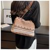 Bohemian Geometric Style Pattern Women Shoulder Chain Cloth Bag For Daily Use