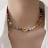 Bohemian Beaded Necklace Flower Bracelet Necklace Colored Short Coloured Glaze Necklace Summer Pearls Necklace Jewelry