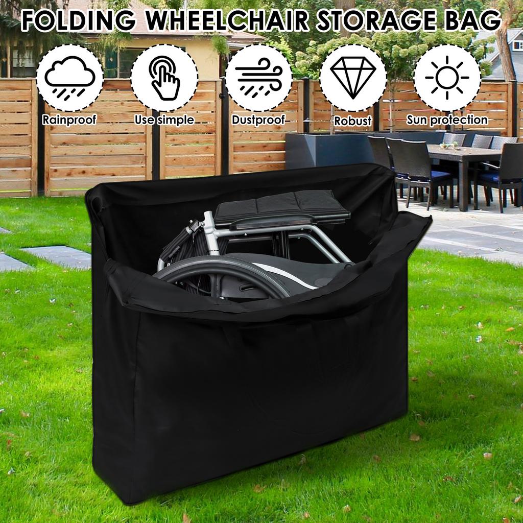 Rollator Travel Bag Oxford Cloth Wheelchair Storage Bag Waterproof Wear Resistant Folding Wheelchair Bag for Airplane Traveling
