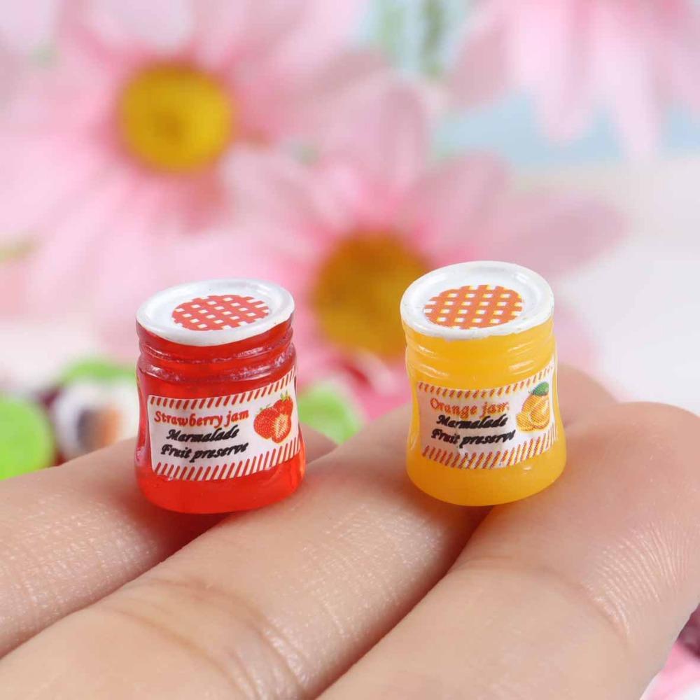 10 stk 1/12 Skala Dukkehus Miniatyr Mat Syltetøyglass Modell for Dukke Tilbehør Jenteleke Dukketilbehør Barnegave