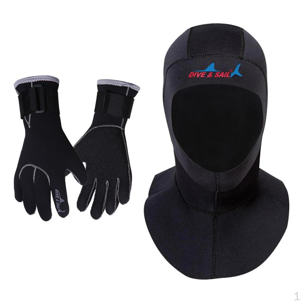 Buy Scuba Dive Hood Snorkeling Mask Neck Wrap & Diving Wetsuit Glove ...