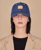 Bajal Va Square Denim Label Ball Cap Medium Blue
