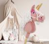 Hobby Horse Einhorn am Stock, Klein, Staubrosa, mit Weißer Mähne und Goldenem Horn