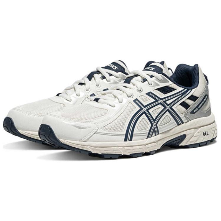 Asics Gel-Venture 6 Pohodlné Měkké Protiskluzové Prodyšné Nízké Trailové Běžecké Boty Pánské tenisky Bílé Modré 1011B550-107