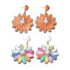 Colorful Rattan Knit Earrings Summer Jewelry For Women Girls Stylish Lightweight Casual Party Accessories