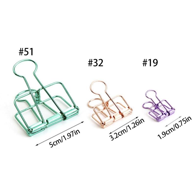 14 Pcs Hollow Out Paper Clips Long Tail Binder Clips Bill Clips Stationary Clips Paper Clamps 19/32/51mm Wire Clips