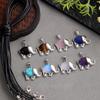 Natural Amethyst, Agate, and Green Aventurine Elephant Pendant Jewelry