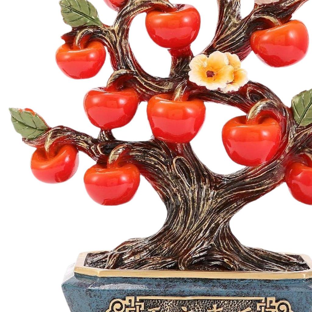 Apple Tree Statue Tabletop Ornament Table Centerpiece Collection Resin Prosperity Sculpture for Bedroom New Year Decoration