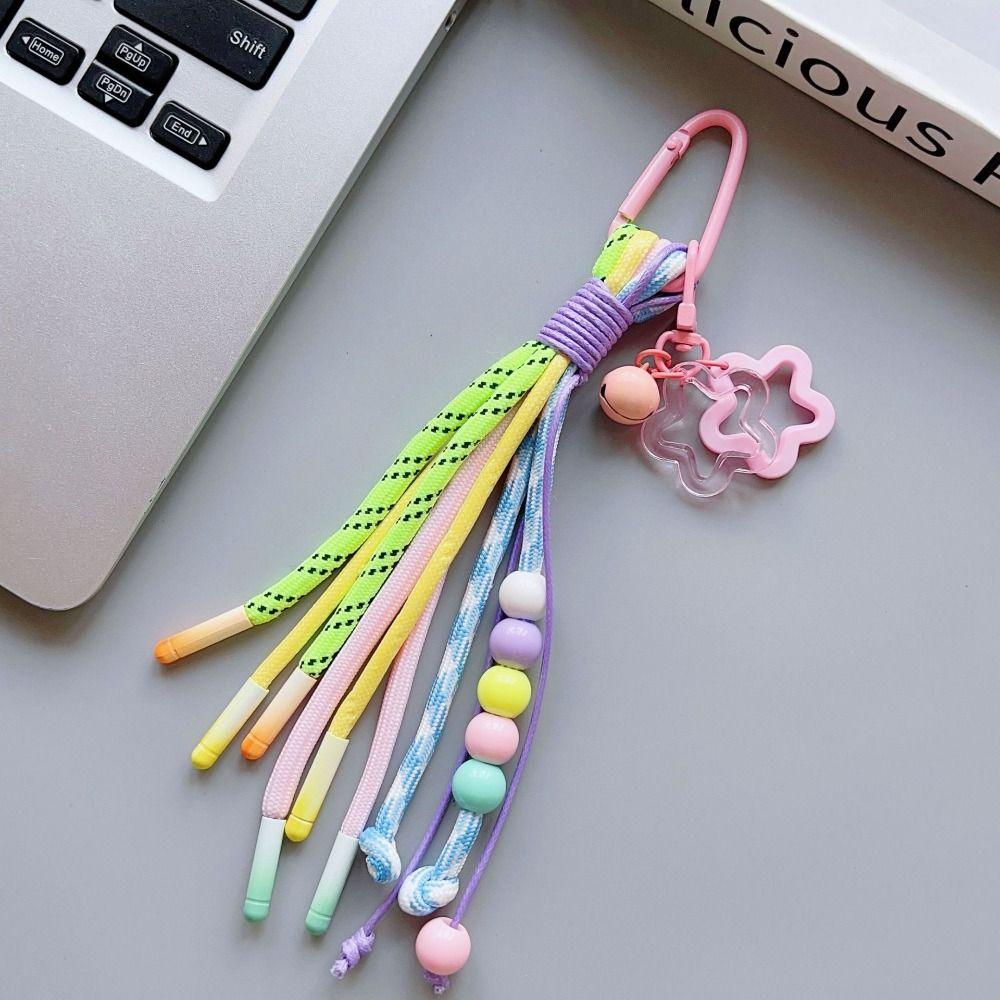 Dopamine Bohemian Tassel Pendant Colorful Ethnic Style Pendant Braid Rope Bag Charms  Bag Hanging