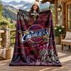 Cleveland Cavaliers Custom Name Flannel Blanket Personalized Soft Warm Plush Throw Blanket Customized Gift for Family Friends