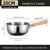 Extra Thick 304 Stainless Steel Yukihira Milk Pot, Uncoated for Baby Food, Cooking Noodles, Small Household Pan