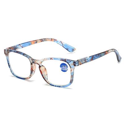 Damen Lesebrille im europäischen & amerikanischen Stil mit Blumenmuster, Federscharnieren & Blaulichtfilter