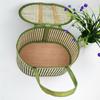 Pastoral Style Bamboo Braided Basket Handheld Sundries Snacks Basket  for Home