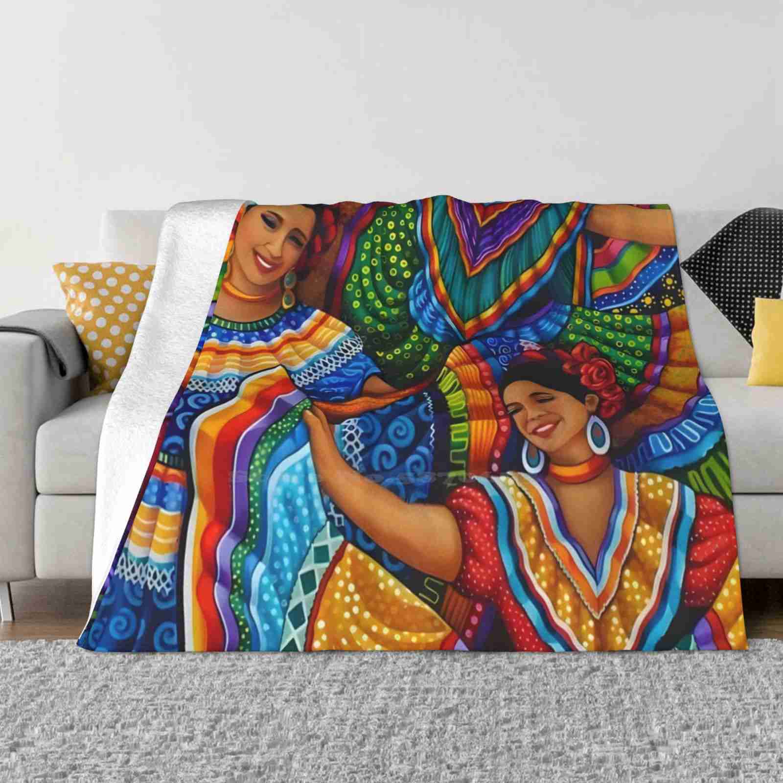 Mexican Folklore New Arrival Fashion Leisure Warm Flannel Blanket Mexico Mexican Art Pattern Mexican Style Colorful Trendy 30x40in