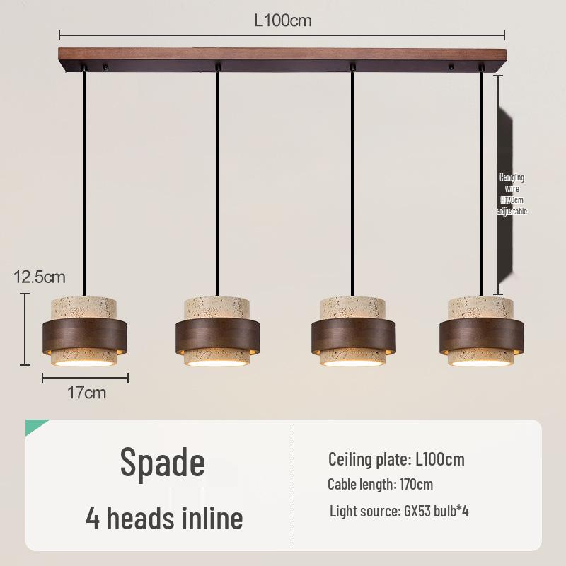 Vintage Yellow Travertine Wabi-Sabi Style Bedside Pendant Light for Bedroom, Bar, or Study