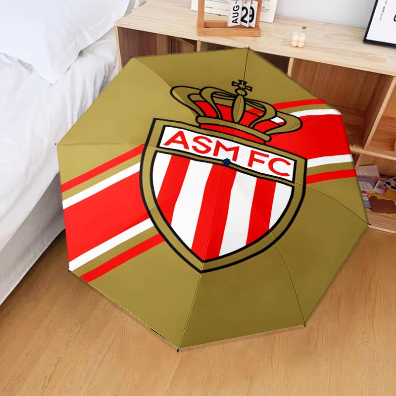 1PC Football Monaco Printed Umbrella Folding Umbrella, Automatic Umbrella 8-Frame for Travel, Camping Fan Gifts Christmas Gifts