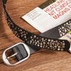 [Lamerry] Studded Belt, Punk Street Style, Stylish Buckle, American Casual, Biker, Thick, Military, Men's & Women's, Black, 112cm