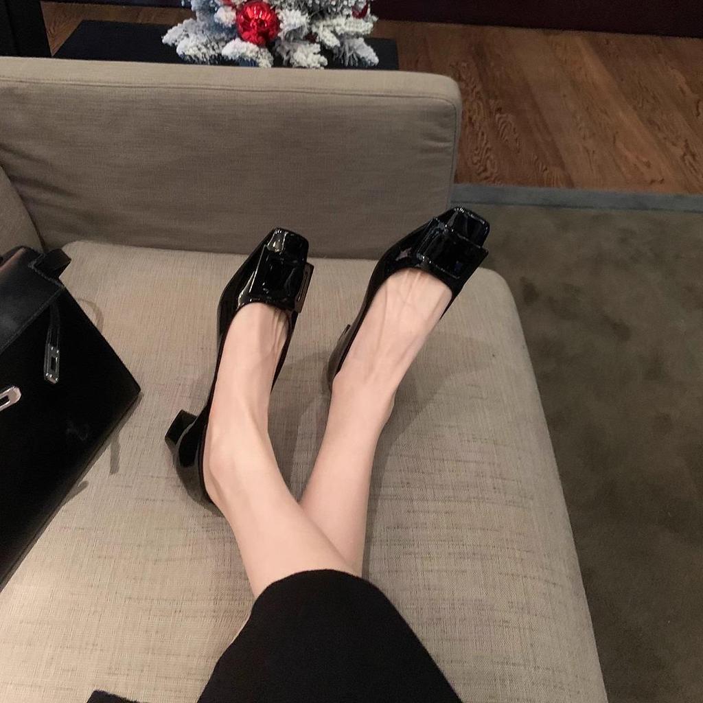 Grape Mom Studiolee~ Elegant Chunky Heel Square Toe Shoes for Spring