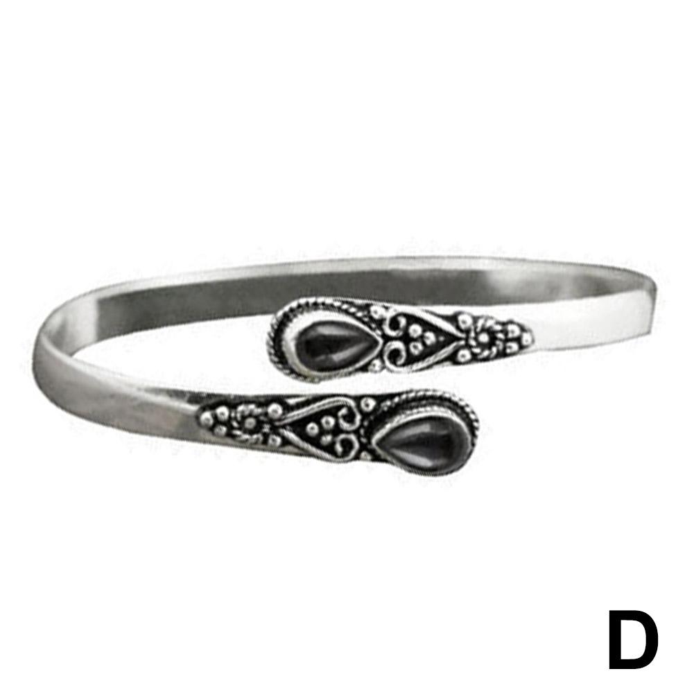 

Винтажный синий янтарный камень открытый регулируемый браслет для мужчин повседневный модный браслет женский подарок Je H7K2 Black-1pcs