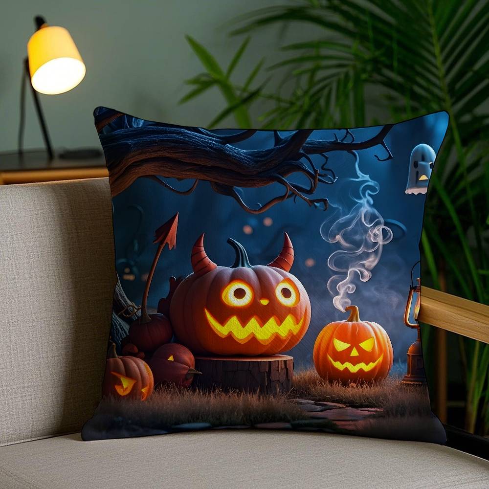 Halloween Tägliche Kissenhülle Anti-Hausstaubmilben Unsichtbarer Reißverschluss Sofa Bett