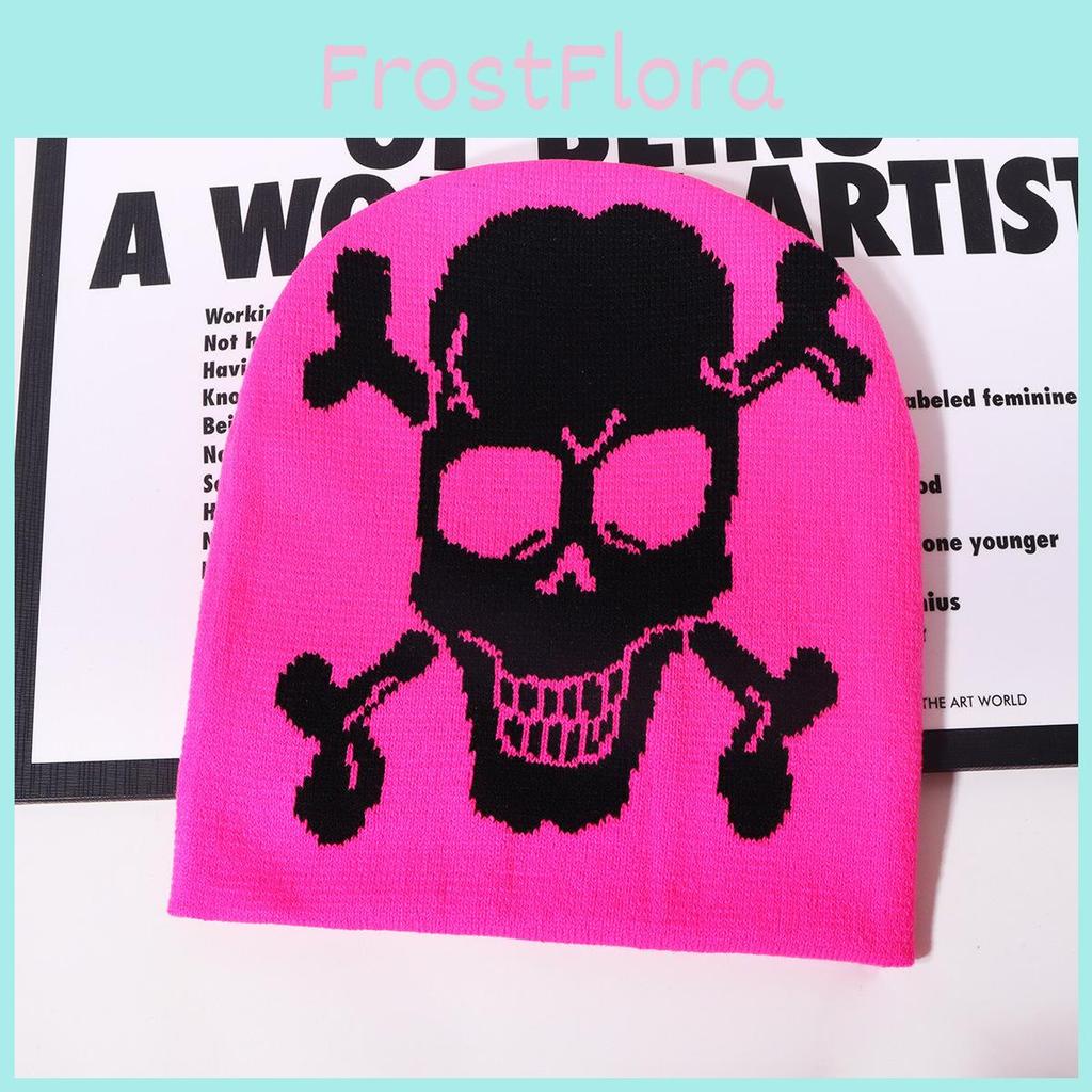 Skull Pattern Knitted Hat With Warmth For Streetwear And Halloween Winter