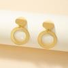 Korean Niche Design Frosted Textured Circle Earrings - Irregular Style for Women
