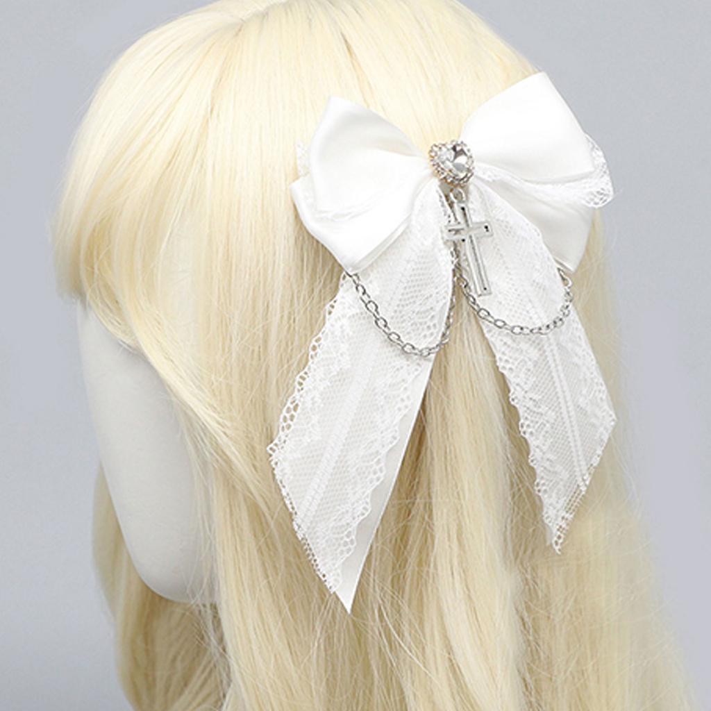 Ribbon Bowknot Hair Clip Side Clip Fashion Barrettes Women Ponytail Holder Female Hair Bows Masquerades Party Headpiece