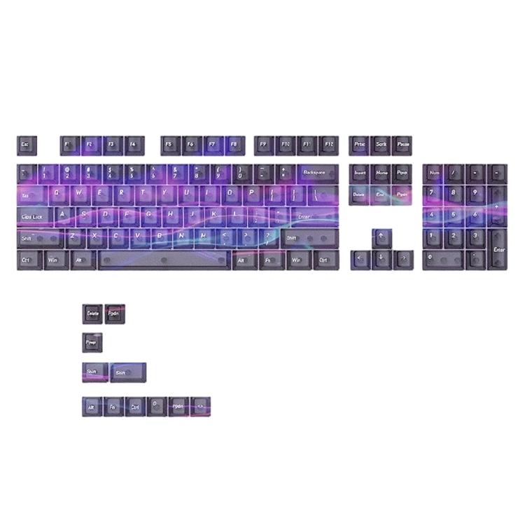 115 Key Full Set Clear PC Keycaps With Coating Dye-sublimation Keycap Enhances Durability And Light Diffusions